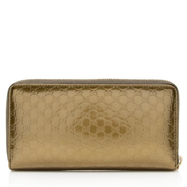 Gucci Metallic Microguccissima Zip Around Wallet Online Sale