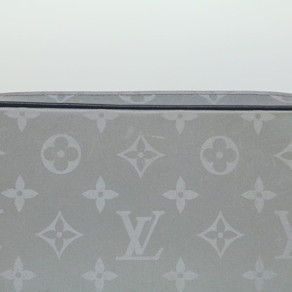 LOUIS VUITTON Monogram satellite Clutch Bag Silver M44171 32349A Fashion