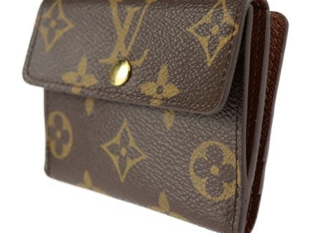 LOUIS VUITTON Ludlow Coin Case M61927 Monogram Canvas Leather Brown Gold Hardware W Hook Bifold Card Business Holder Purse Fashion