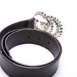 Crystal Embellished Gucci 40mm Leather Belt Size 80 32 Online Hot Sale