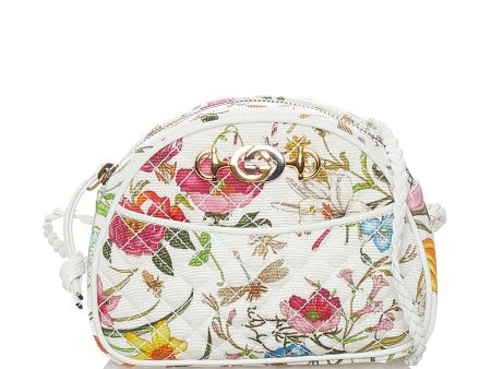 Gucci Mini Flora Trapuntata Canvas Crossbody Bag Fashion