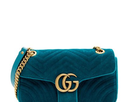 Gucci Matelasse Velvet GG Marmont Small Shoulder Bag on Sale