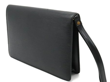 LOUIS VUITTON Epi Pochette Serie Dragonne Second Bag Noir Black Key Missing M52612 on Sale