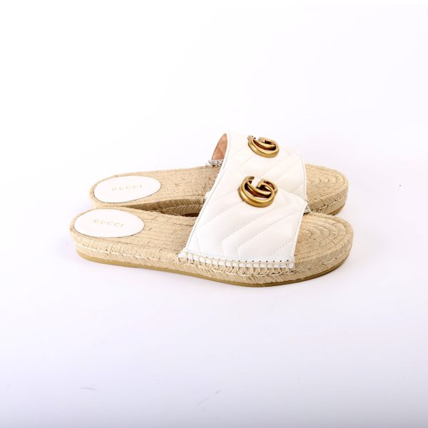 Gucci Marmont Espadrille Slides Size 39.5 Hot on Sale