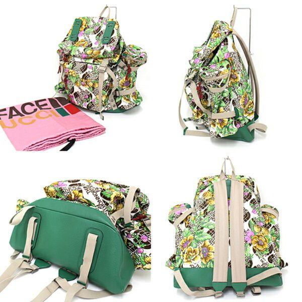 Gucci   North Face collaboration GUCCI The large floral backpack 650294 green flower Online now