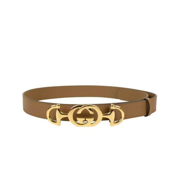 Gucci  Women s Taupe Calf-Skin Leather Belt (GGWB1000) For Sale