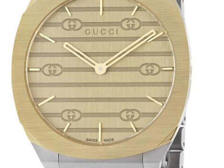 GUCCI  GUCCI 25H  Steel and 18k Gold Watch YA163405 Online Hot Sale