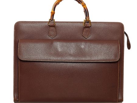 Gucci Bamboo Leather Briefcase For Sale