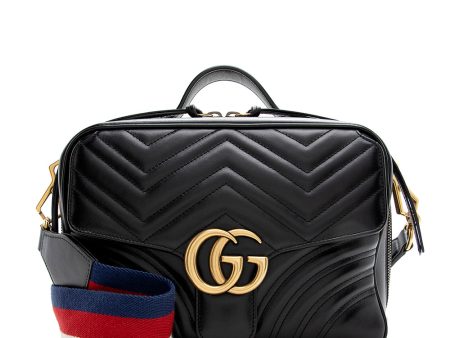 Gucci Matelasse Leather GG Marmont Top Handle Zip Around Small Shoulder Bag Online