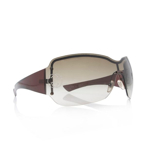 Gucci Crystal GG Shield Sunglasses For Cheap