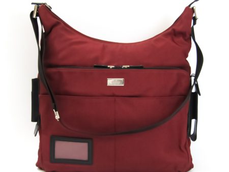 Gucci 019 0312 Unisex Nylon Canvas,Leather Messenger Bag,Shoulder Bag Red Brown on Sale