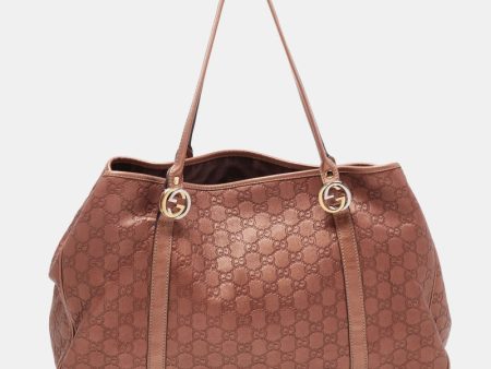 Gucci Metallic Bronze Guccissima Leather Large GG Twins Tote Online