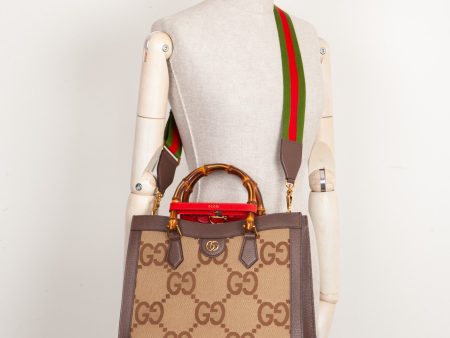 GUCCI Diana Bag Jumbo GG Canvas Brown on Sale