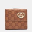 Gucci Metallic Bronze Guccissima Leather Interlocking GG Flap French Wallet For Discount