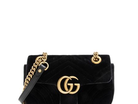 Gucci Matelasse Velvet GG Marmont Mini Shoulder Bag on Sale