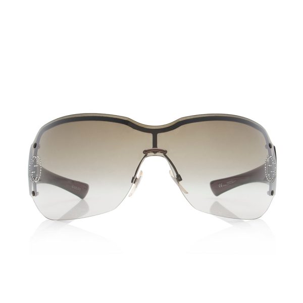 Gucci Crystal GG Shield Sunglasses For Cheap