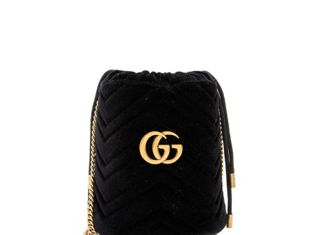 Gucci Matelasse Velvet GG Marmont Mini Bucket Bag For Cheap