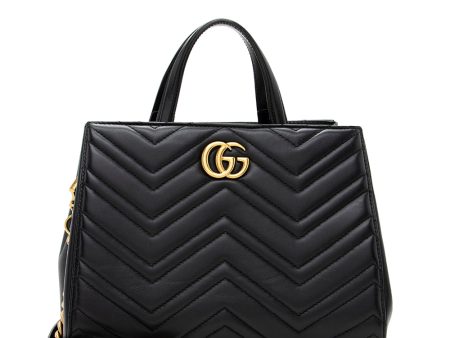 Gucci Matelasse Leather GG Marmont Top Handle Small Satchel Hot on Sale