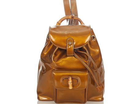 Gucci Bamboo Patent Leather Backpack Online