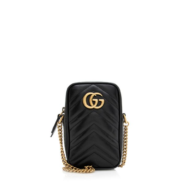 Gucci Matelasse Leather GG Marmont Mini Crossbody Bag Fashion