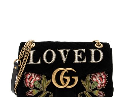 Gucci Matelasse Velvet Embroidered Loved Floral GG Marmont Medium Shoulder Bag Online