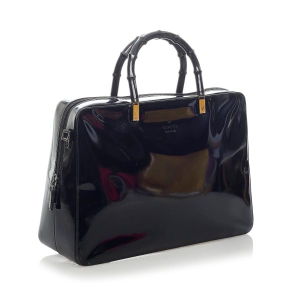 Gucci Bamboo Patent Leather Satchel Fashion