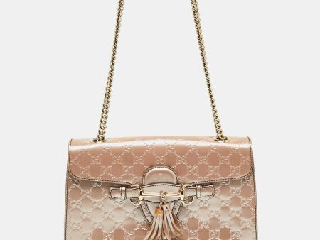 Gucci Metallic Pink Guccissima Glossy Leather Medium Emily Shoulder Bag Supply