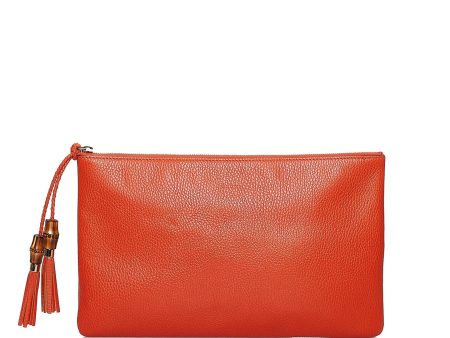 Gucci Bamboo Leather Clutch Bag Online Sale