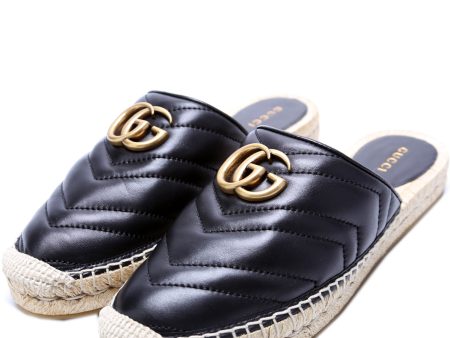 Gucci Marmont Espadrille Slides Size 37.5 Online Sale