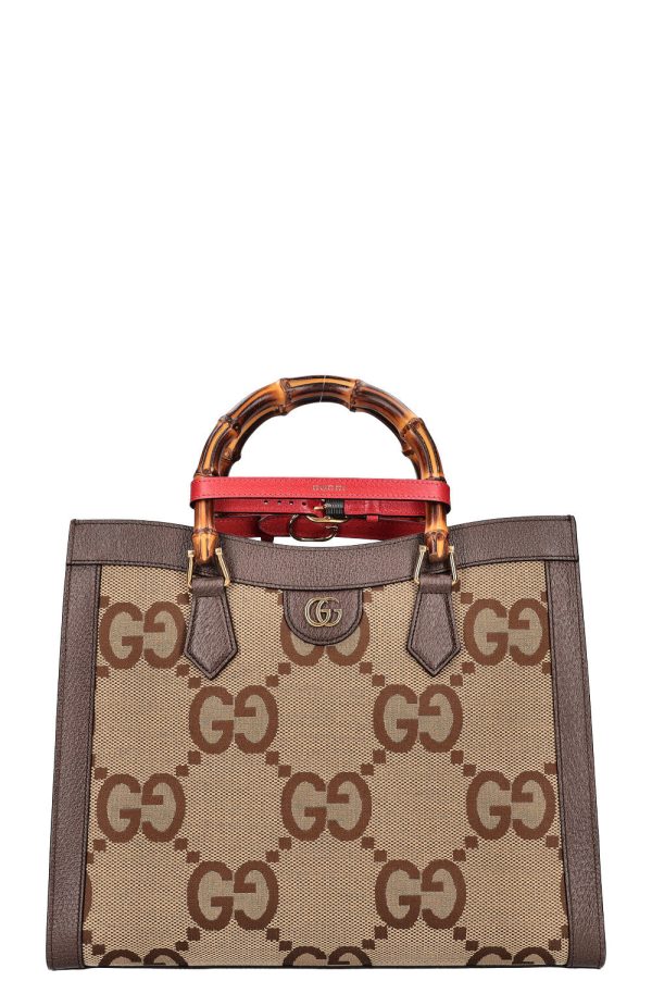 GUCCI Diana Bag Jumbo GG Canvas Brown on Sale