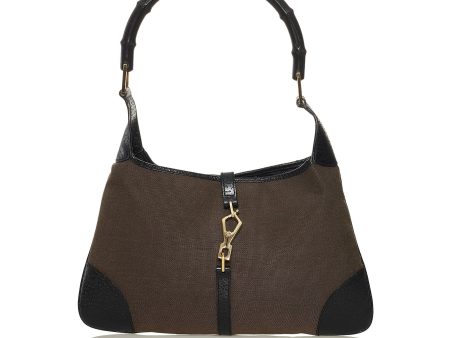 Gucci Bamboo Jackie Canvas Shoulder Bag For Sale