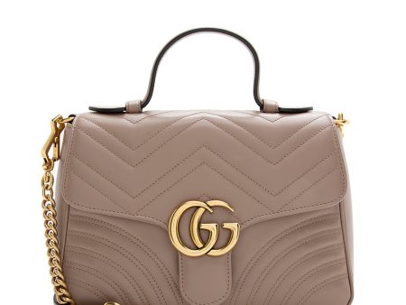 Gucci Matelasse Leather GG Marmont Top Handle Small Shoulder Bag Online now