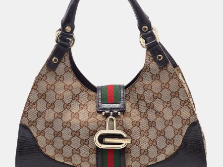 Gucci Beige Brown GG Canvas and Leather Junco Shoulder Bag Online