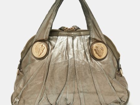 Gucci Metallic Gold Leather Hysteria Hobo Hot on Sale