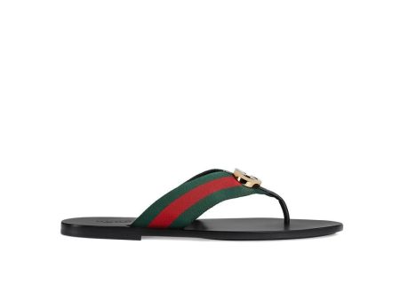 Gucci Men s Shoes Black, Red & Green Calf-Skin leather   Fabric Sandals (GGM1722) Supply