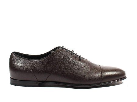 Gucci Men s Shoes Brown Pebbled Leather Oxfords (GGM1543) For Discount