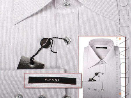 Gucci Body Slim Fit Dress Shirts, Beige Stripes Online Sale