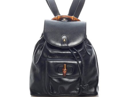 Gucci Mini Bamboo Drawstring Leather Backpack on Sale