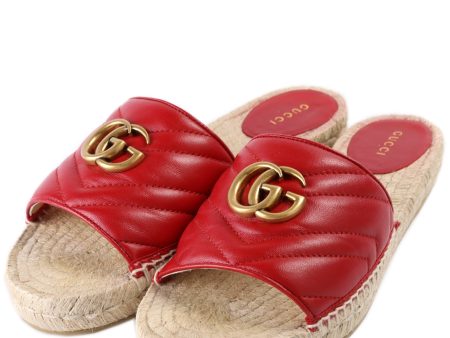 Gucci Marmont Espadrille Slides Size 39 Sale