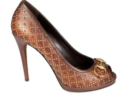 Gucci Designer Shoes for Women Brown Leather Pumps (GGW2703) For Discount