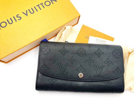 Louis Vuitton Black Iris Mahina Leather Long Wallet Fashion