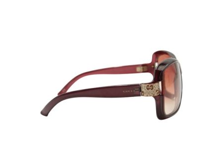 GUCCI  Brown Crystal Horsebit Crystal Accent Sunglasses on Sale