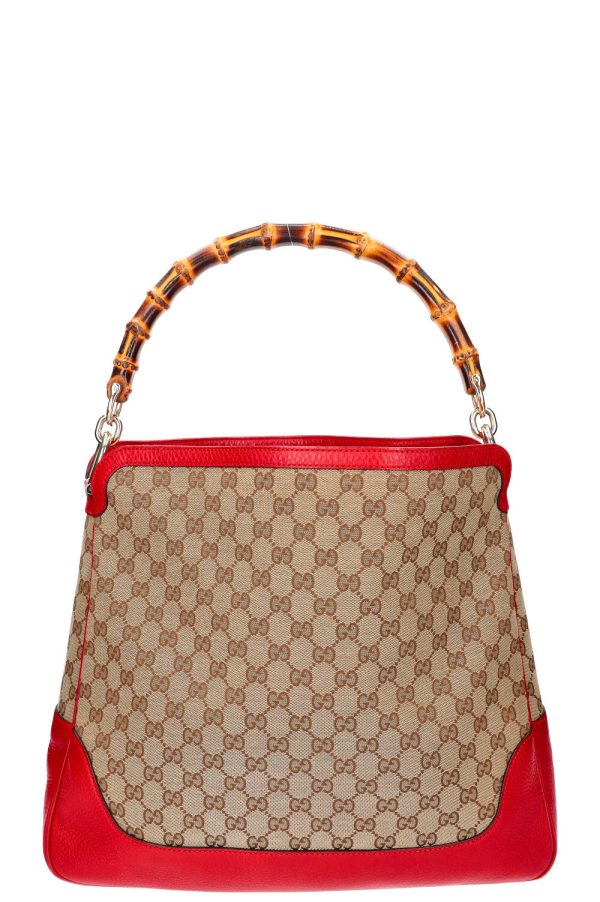 GUCCI Diana Bamboo Bag GG Canvas Red For Discount