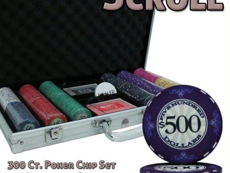 300 Ct Custom Breakout Scroll Poker Chip Set Aluminum Case Fashion