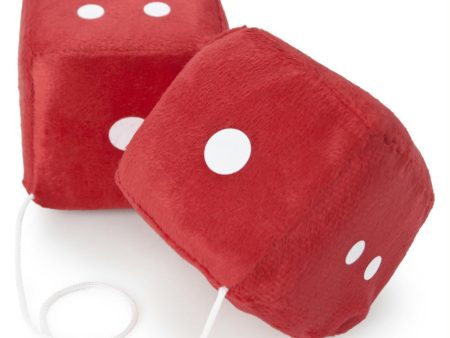 Pair of Red 3in Hanging Fuzzy Dice Online now