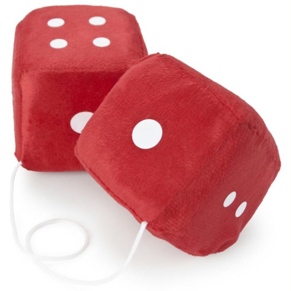 Pair of Red 3in Hanging Fuzzy Dice Online now