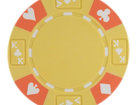 Roll of 25 - Yellow - Ace King Suited 14 Gram Poker Chips Fashion