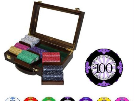 300 Ct Standard Breakout Scroll Poker Chip Set Walnut Case Cheap