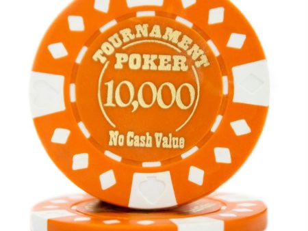 Roll of 25 - Orange - Tournament Hot Stamp Poker Chips 12.5g For Cheap