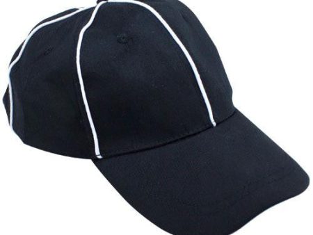 Official Black with White Stripes Referee - Umpire Cap Sale